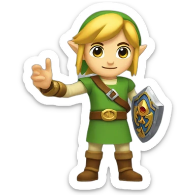 link zelda with a hand up sticker