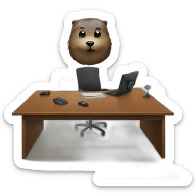 Computer with the video meeting on it make the person a beaver sticker