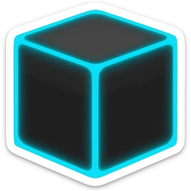 very neon black cube sticker
