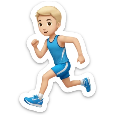 High resolution of ful body kid running  sticker