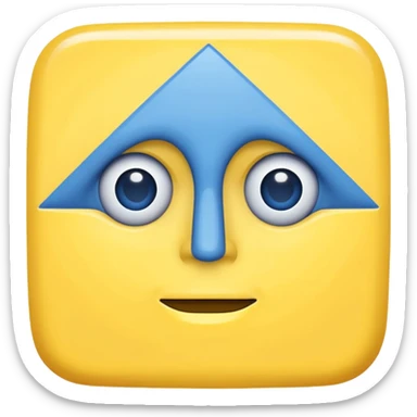 geometery dash square yellow body blue face sticker
