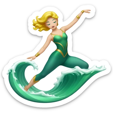 green wave dancer sticker