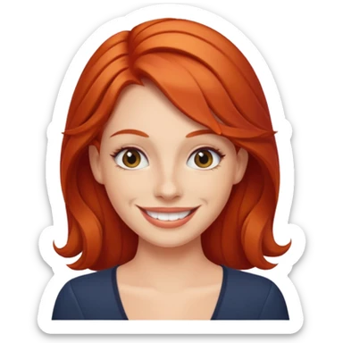 cruise emoji with a red headed woman sticker
