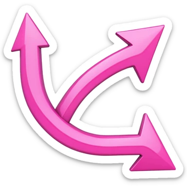 Pink curved arrow sticker