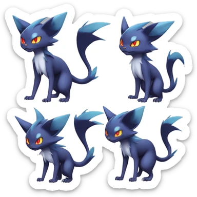 Edgy Cool Sneasel-Noivern-Absol-Pokémon-Fakémon-fusion-cat Full Body sticker