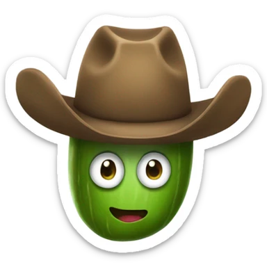 Pickle wearing a cowboy hat sticker