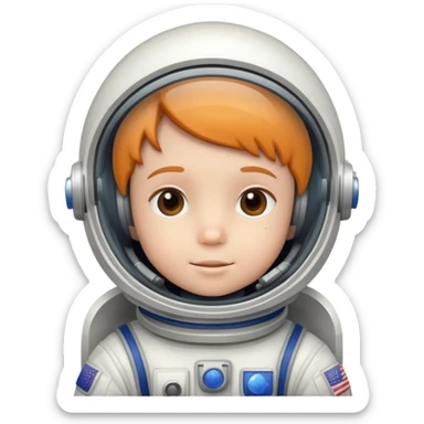 kid astronaut with space helmet sticker