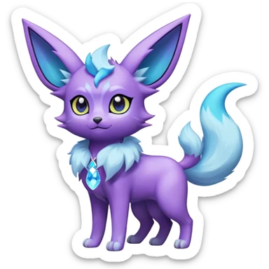 Fluffy celestial Glaceon-Espeon-Umbreon-hybrid, full body sticker