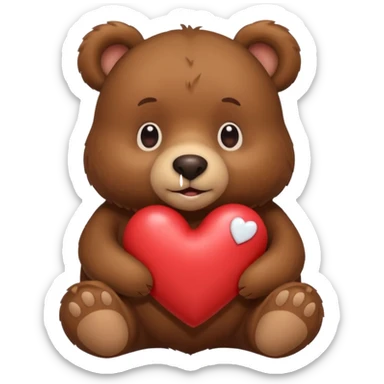 Ours qui tien un cœur  sticker