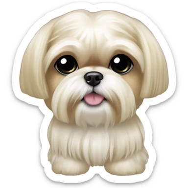 golden cream shih tzu white girl cute medium hair goth bow sticker