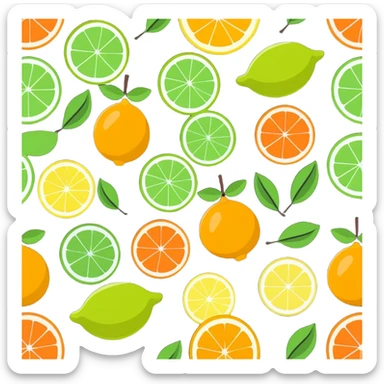 fresh citrus fruits high in vitamin C sticker