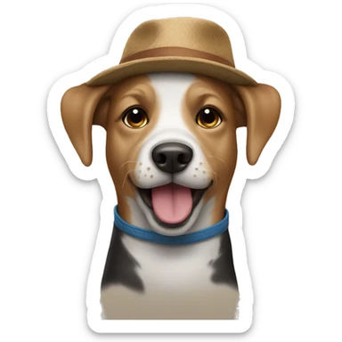 Dog with a hat  sticker