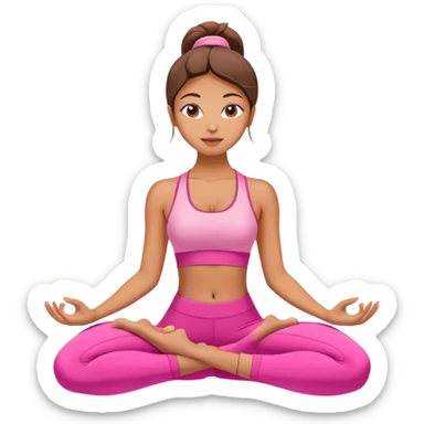 Beautiful girl doing yoga in pink  sticker