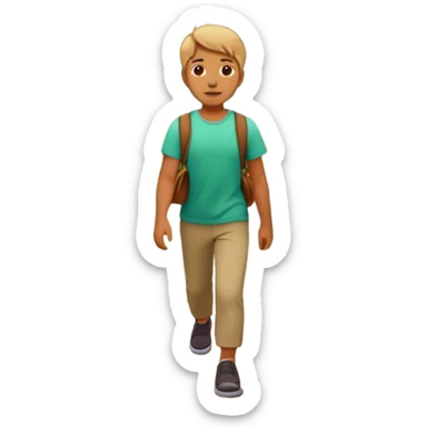 someone walking IN THE GARDEN on a path with flower and plants around him(keep the background) sticker