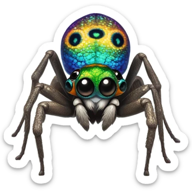 Realistic peacock spider sticker