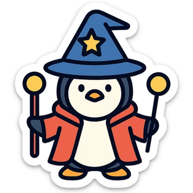 Penguin Wizard sticker