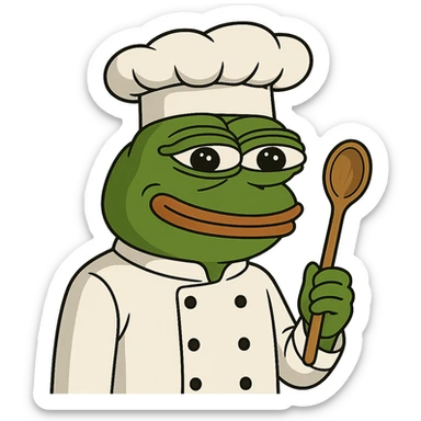 pepe the frog as a chef sticker