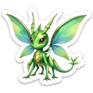 Shiny Exotic Bayleaf-Celebi-Scyther-Hybrid-Creature sticker