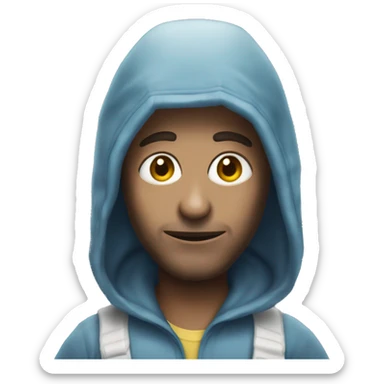 Un pero disfrazado de alien sticker