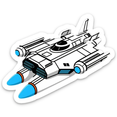 Interstellar carrier ship with fighter bays sticker