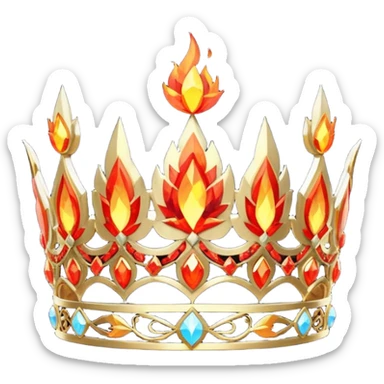 fantasy magic tiara of fire and ash low poly sticker
