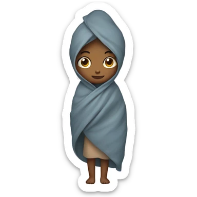Girl wrapped in blanket cozy sticker
