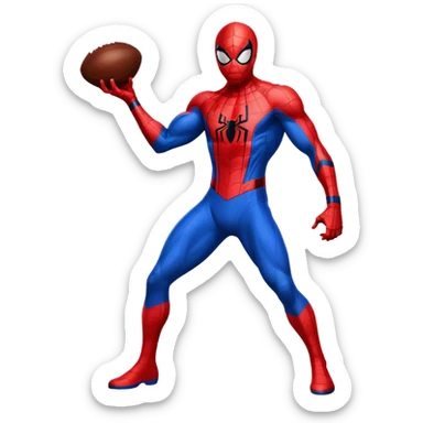 Spider-Man with a football sticker