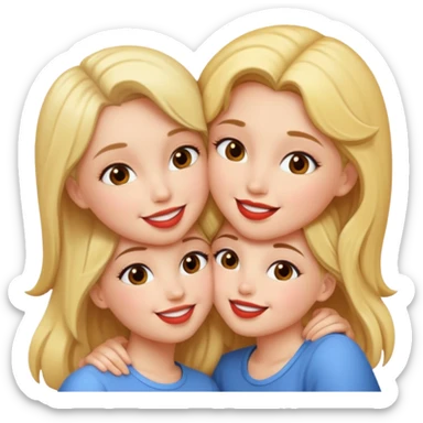 3 girls kissing sticker