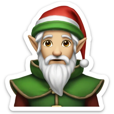 rogue male elf fantasy wearing santa hat sticker