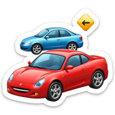 CARRO ROJO  EN DIAGONAL sticker