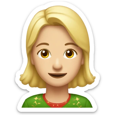 Pareja navideña (chico rubio y chica rubia) sticker