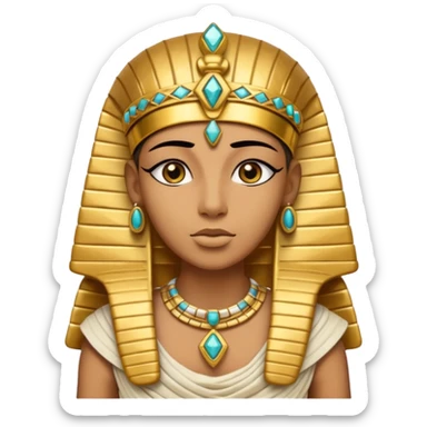 Mummy Pharaoh: Bandaged body with golden headdress and jeweled amulet.
 sticker