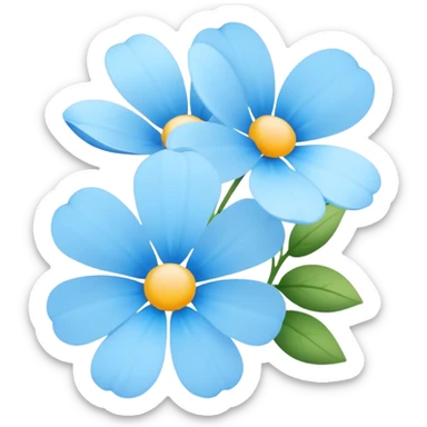 light blue flowers  sticker