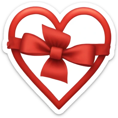 Red heart with red bow sticker