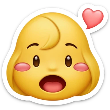 yelow emoji blushing and flustered while biting lips sticker