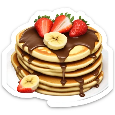 Pancake with Nutella and banana and strawberries  sticker