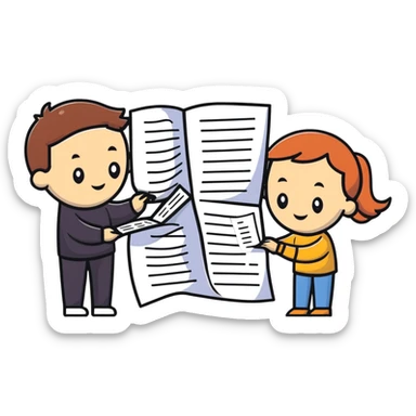 friends exchanging notes and letters sticker