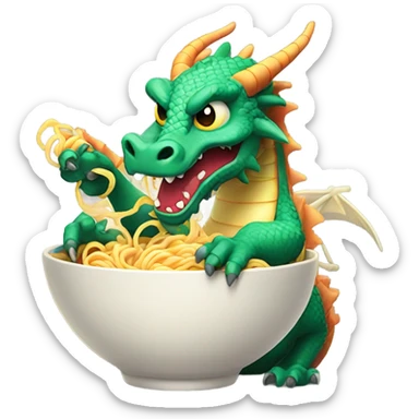 Dragon smoking ramen noodles sticker