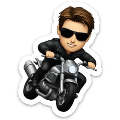 Tom Cruise en moto dans mission impossible rogue nation sticker
