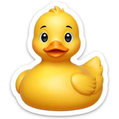 A yellow rubber duck with a cute smiling face and big eyes sticker