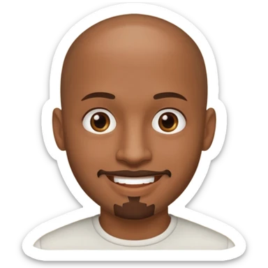 👨‍🦲+ goat face with smile sticker