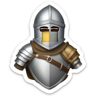 knight in armor wielding sword and shield sticker