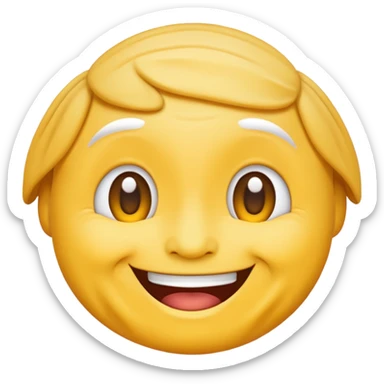 Normal yellow simple Emoji Smiling with wrinkles sticker