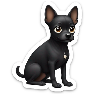 Black small dog  sticker