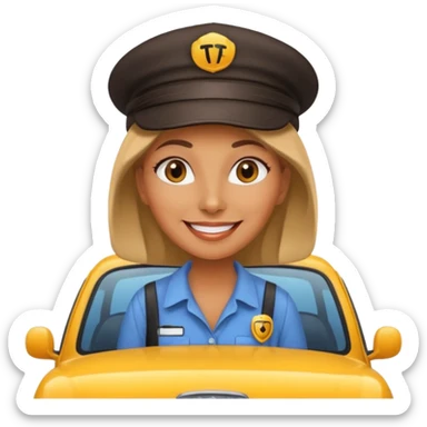 woman taxi driver sticker