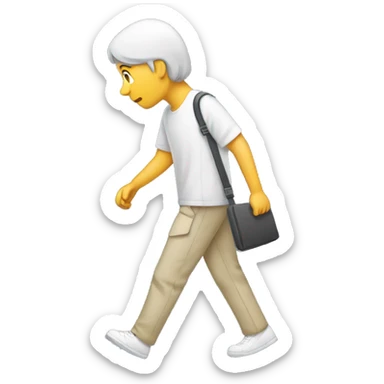 blind person walking with phone in hand sticker