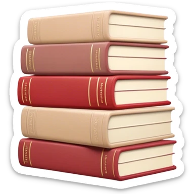 aesthetic book stack beige and light red sticker