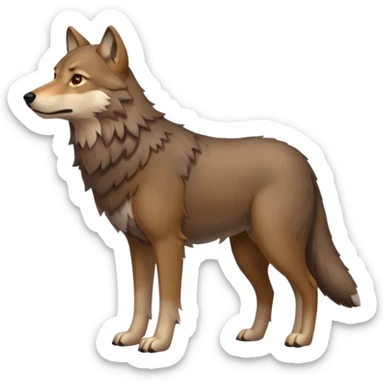 Brown wolf full body  sticker