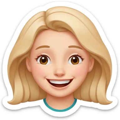 a girl genuinely feeling happy so so so much laughing so hard with her eyes folded sticker