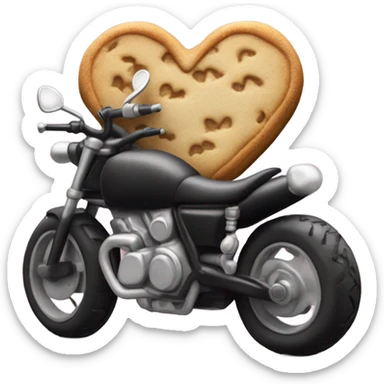 cookie heart with black motorbike  sticker